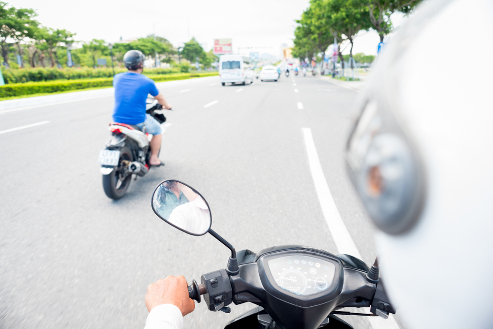 driving a motorcycle