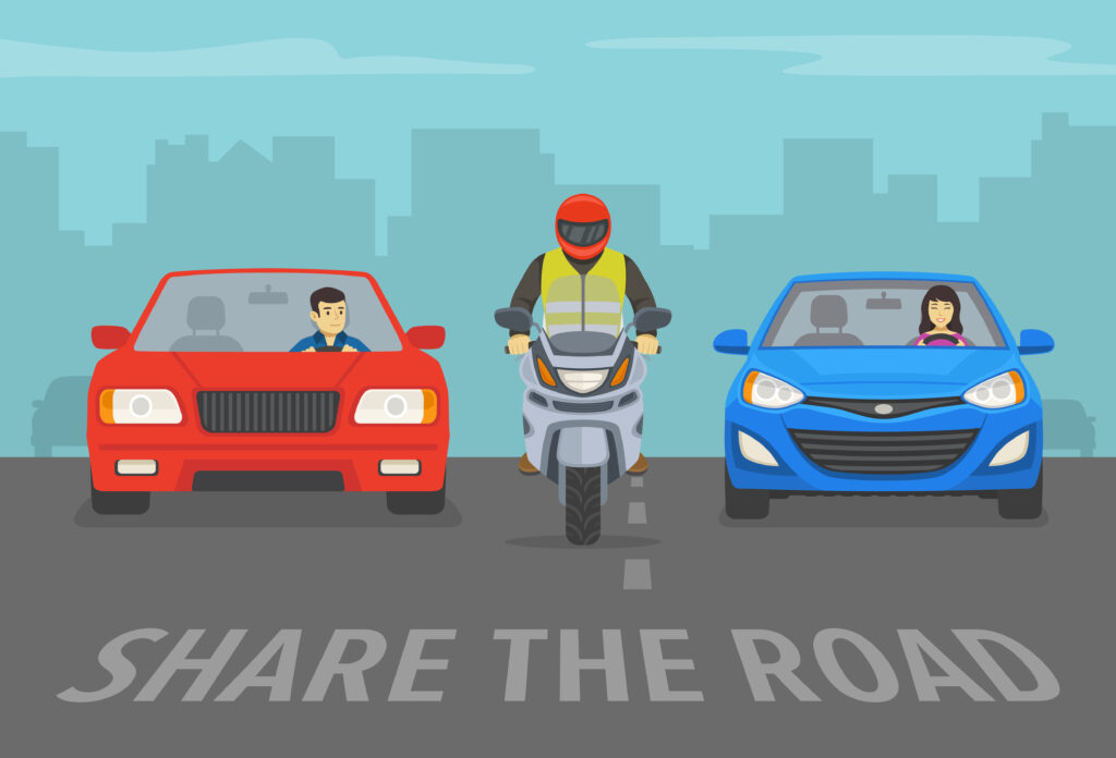 share the road while lane splitting in CA